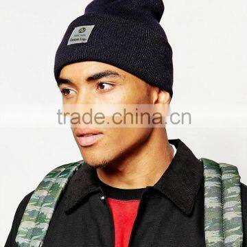 Custom Acrylic Watch Beanie Hat Blank Woven Label Logo photo-3