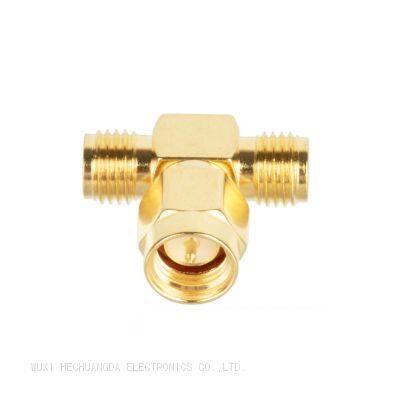 Manufacturer T Type SMA-JKK SMA Male Plug to 2 Dual SMA Female Jack RF Coax Adapter Connector