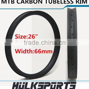 26er Full Carbon Tubuless Bicycle Rims Toray T700 Carbon Rims For Mountain Bicycle Glossy/Matt Carbon MTB Bike Rim