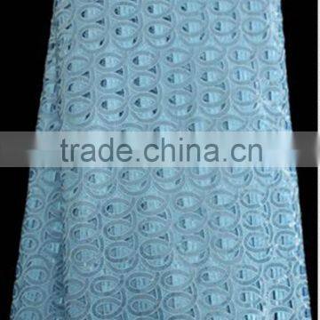 HX202-1 blue color High quality korea organza sequin lace fabric