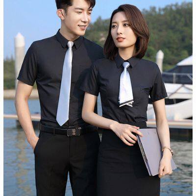 Chemise à manches longues, vêtements de travail, chemise à manches courtes, costume d'affaires sur mesure photo-4