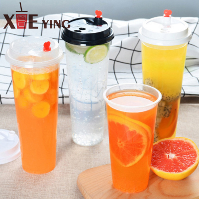 Fashion Custom Logo pp Injuection Cups Disposable Plastic Smoothie Boba Bubble Tea Cups