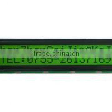 20x2 stn yellow green character lcd module display with splc780 controller and pins connection