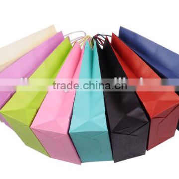 Candy-colored kraft paper bag, pure colour paper bag, shopping paper bag