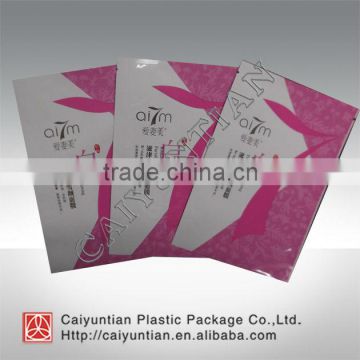 Printed foil laminated facial mask package bag with tear notch