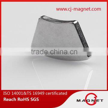 N38 TS16949 arc neodymium magnet with coating nickel manufactuer in Zhejiang China