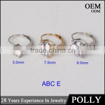 14KT Solid White Gold Simple Jewellery Design Lever Back Earrings photo-4