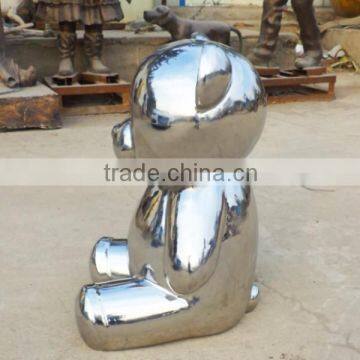 Stainless Steel Lovely Sitting Bear Sculpture photo-2