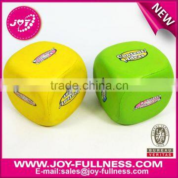 colorful PU dice with color logo printing