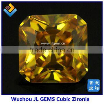 Lab Created Olive Yellow Octagon Cubic Zirconia Gems with wholesale price