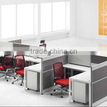 Space Saving l-shaped office partition material workstation with pedestal(SZ-WST601)