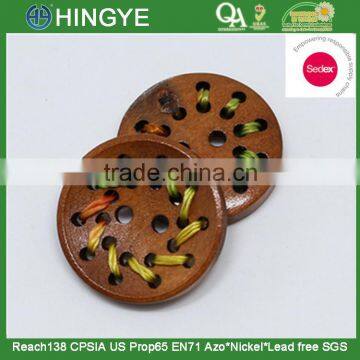 Sedex Audited Factory 2 Pillar Braided Cord Wooden 4 Holes Button