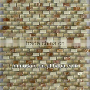 10x20x8mm Mother of Pearl, Marble Mix Crystal Glass Mosaic Tile