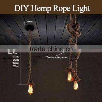 Retro DIY Art Hemp Rope Pendant Light 100cm Creative Hemp Rope E27 Lamp Length Can be Customized photo-6