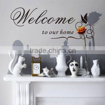Welcome to Our Home Quote Removable Vinyl Decal Decals Wall Sticker Stickers Home Decor DIY Butterfly photo-3