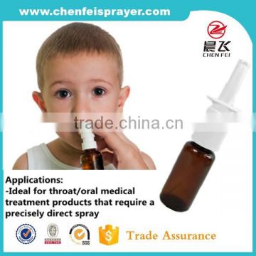 High quality colorful ribbed closure 18 410 nasal spray pump plastic nasal atomizer for comestic bottle