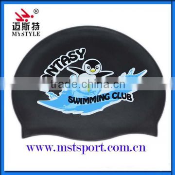 Silicone material cute swim cap for kids