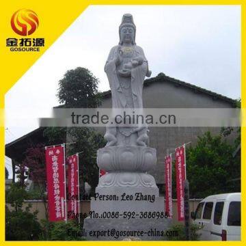 large stone kuan yin with baby statue