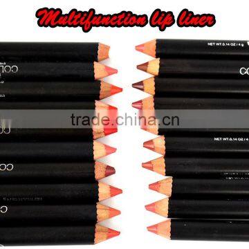 2016 Hot Sale Multicolor Waterproof Functional Lip Liner Pencil Eyebrow Eye Lip Makeup Colorful Cosmetic Lipliner Pen photo-2