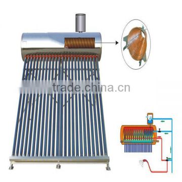 The latest stainless steel copper tube coil solar water heater