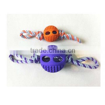 Pet Rubber Ball With Rope inSide