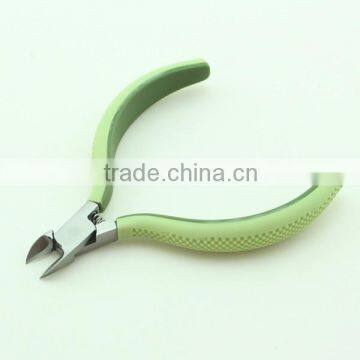 Green Silicone Handle Girls Dailylife Nail Care Nail Nipper