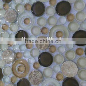 2015 most popular and hot sale crystal round shape mosaic tile