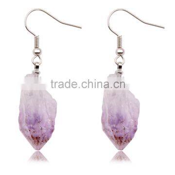 Wholesale Handmade jewelry natural druzy amethyst earrings