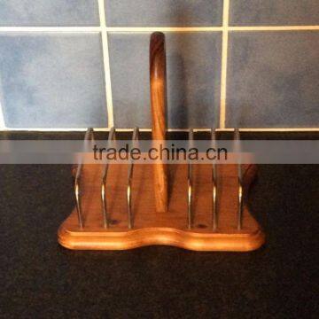 Toast Rack, Bread Toast Rack, Metal Toast Rack With Wood Base