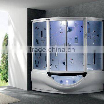 acrylic steam shower cabin bathtub combo for 2 person