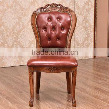 Dining room furniture rubber wood chair genuine leather dining chair