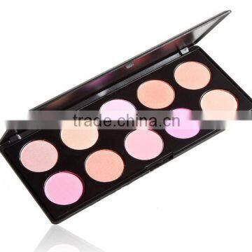 wholesale hot sell professional 10 color natural blush palette , 10 color natural blush