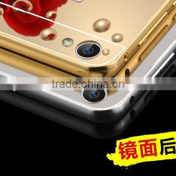 Luxury Aluminum Bumper Ultra-thin Mirror Back Metal Case Cover for Apple Iphone SE photo-2