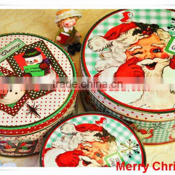 China Alibaba wholesale metal tin box/biscuit tin boxes/christmas round tin box