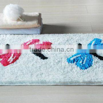 Jacquard washable microfiber bathroom door mat bath rug carpet