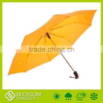 Windproof yellow rain foldable umbrella