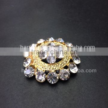 Round Gold Rhinestone Embellishment