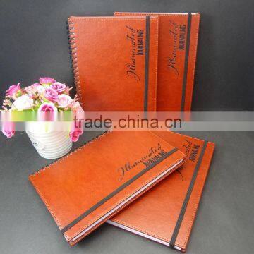spiral binding custom printed leather journals with performate