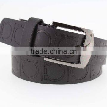 1 INCH Men's Fashion Black PU Leather Belt Casual Waist Belt for Jeans photo-2