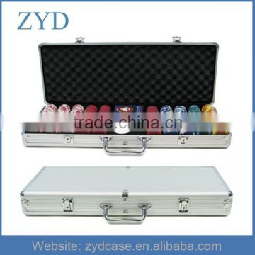 500PCS Poker Chip Set Briefcase Aluminum Jetton Case ZYD-LX103006