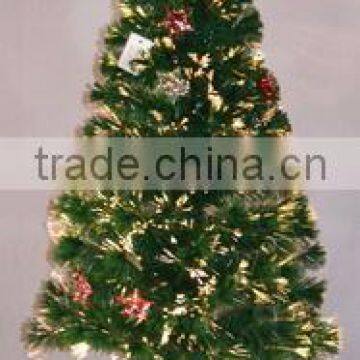 Artificial Fiber Optic Christmas Trees With Ornaments