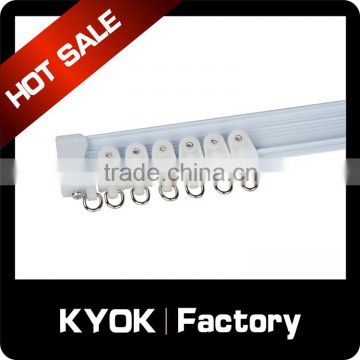 KYOK strong capacity sliding aluminum rail, good quality curtain rail runner/end caps, metal curtain track brackets