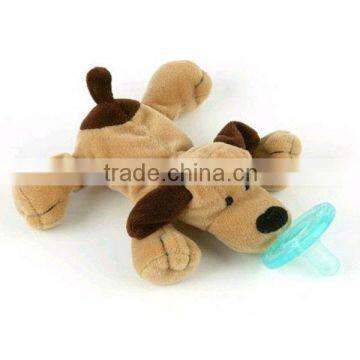 Plush Animal Baby Toy With Pacifier Nipple