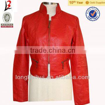 Lady Suit of pu Leather Jacket for Winter 04