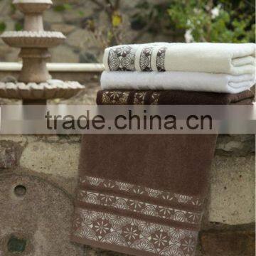 100% cotton plain Towels jacquard zero twist bath towelsin ivy