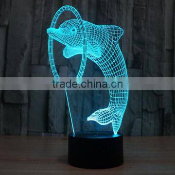 Lovely Dolphin 3D Illusion Led Night Light Projection Baby Bedside Table Desk Lamp USB LED Electronic Gadget Decorative Lighting photo-5
