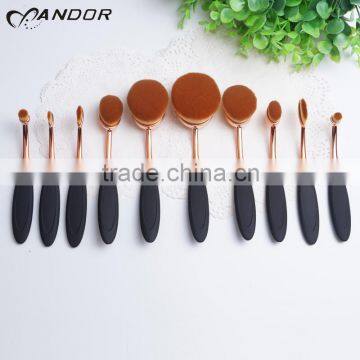 Top quality handle rose gold andor oval makeup brush