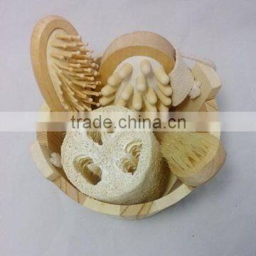 Natural Boar's Bristle Wooden Handle Bath Shower Body Brush photo-3