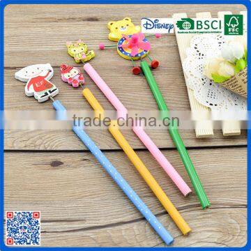 2016 Promotional 7 inch fancy wooden HB pencils with toy in bulk