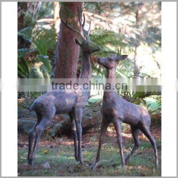 Outdoor Cast Iron Brass Deer Statue Sculpture for Decoration